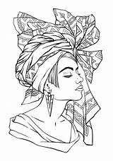 Coloring Pages African Queen Women Girl Drawing Adults American Face Adult Color Breastfeeding Lady Printable Print Getcolorings Template Getdrawings Kids sketch template