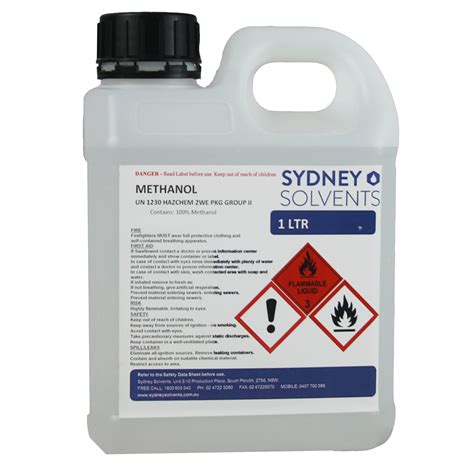 methanol  litre sydney solvents