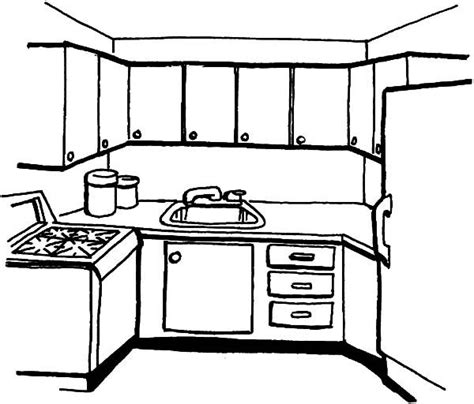 pin  kitchen coloring pages