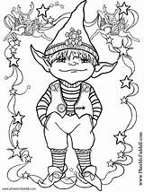 Coloring Elves Pages Elf Adult sketch template