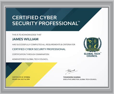 certified cybersecurity professional global tech council