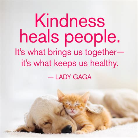 lady gaga quote about healing through kindness