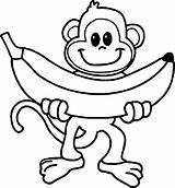 Colorir Macaco Zwierze Bananem 101coloring Kolorowanka Desenhos Chimpanzee Malowankę Wydrukuj sketch template