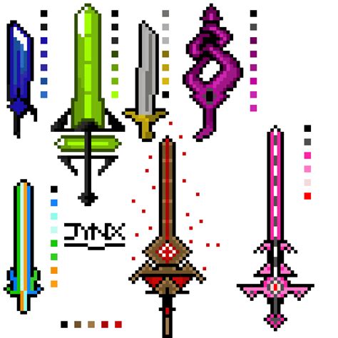 pixel art swords  xernasjynx  newgrounds