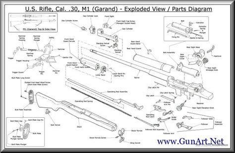 army  garand exploded view poster cpic  sale  gunauctioncom