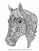 Horse Coloring Pages Adult Mandala Book Style Colouring Julie Sheets Visit Kukreja Own 3d sketch template