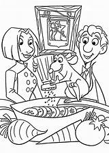 Remy Cooking Coloring Pages Linguini Watching Printable Kids sketch template