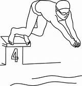 Colorare Tuffo Nuotatore Nuoto Disegni Nageur Bambini Che Gara sketch template