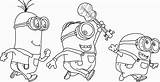 Minions Coloring Pages Bob Color Library Clipart sketch template