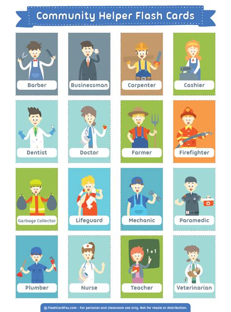 community helpers flashcards  printable printable templates