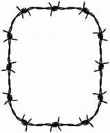 Wire Barbed Frame Clipart Barb Border Clip Circle Fence Transparent Tape Vector Svg Concertina Round Openclipart Barbwire Onlinelabels Chicken Monochrome sketch template