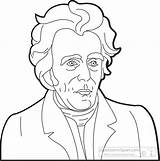 Jackson Andrew Outline President Clipart American Presidents Drawing Easy Coloring Sketch Pages Getdrawings Template sketch template
