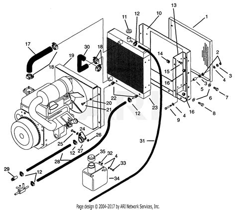 gravely   pm hp kubota parts diagram  cooling system