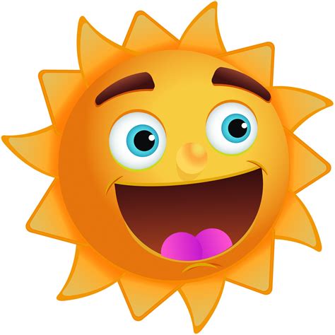 happy face sun clipart