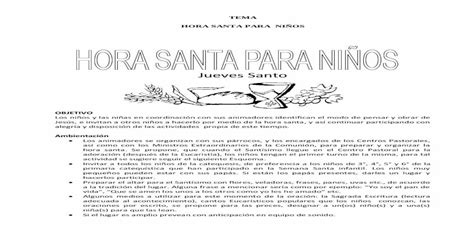 Esquema Hora Santa Para Niños [pdf Document]