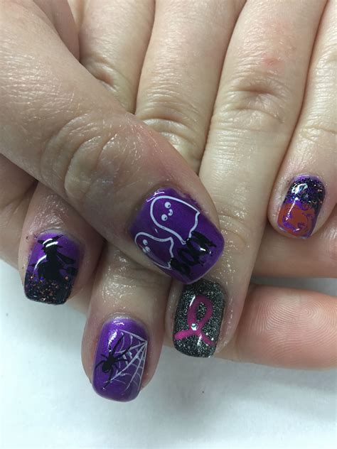 Halloween Purple And Le Black Magic Glitter Stamped