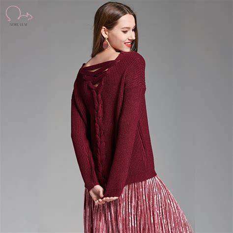 afire leaf 2018 new style winter fashionable women sex back knit