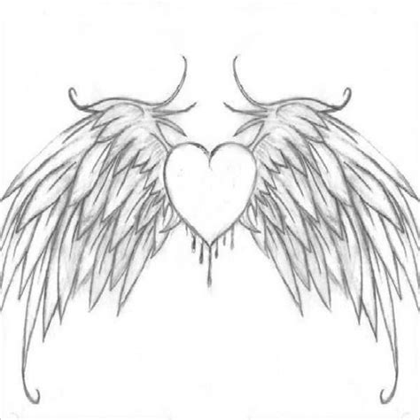 heart  wings coloring pages  print image