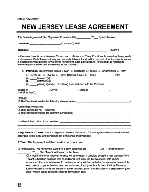 jersey residential lease agreement create