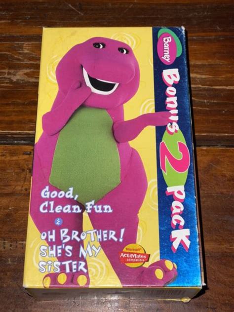 barney barneys good clean fun  brother shes  sister vhs  packaged   pack