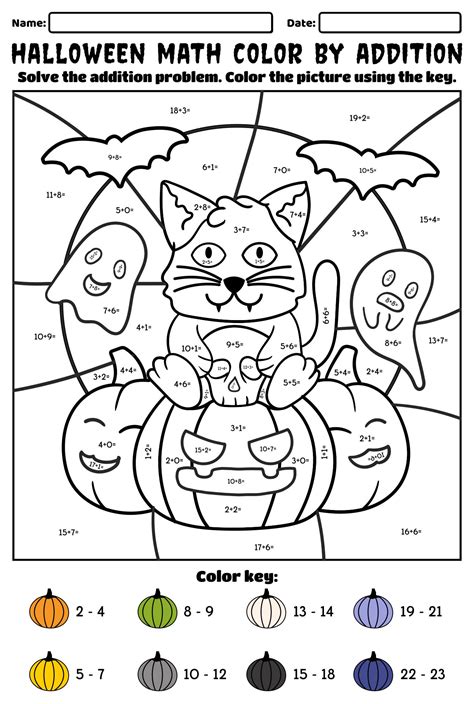 halloween math coloring pages