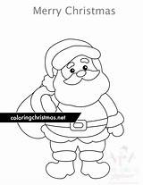 Santa Claus Bag Coloring Holding sketch template