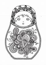 Russian Coloring Dolls Doll Pages Adults Original Mandala Printable Color Babushka Matryoshka Russia Adult Tattoo Coloriage Russe Poupée Christmas Gratuit sketch template
