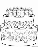 Cake Birthday Coloring Pages Printable Happy Print Categories sketch template