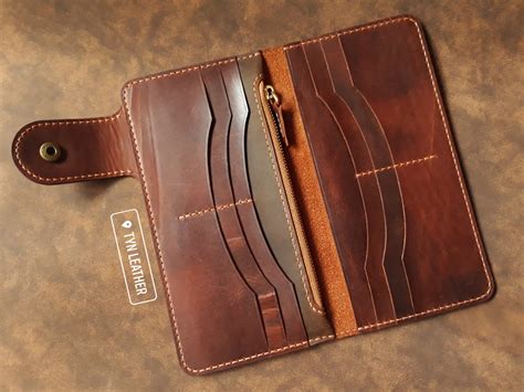 biker wallet pattern leather wallet pattern leather long etsy