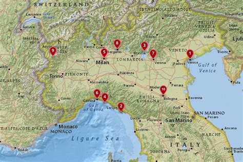 top destinations  northern italy  map  touropia