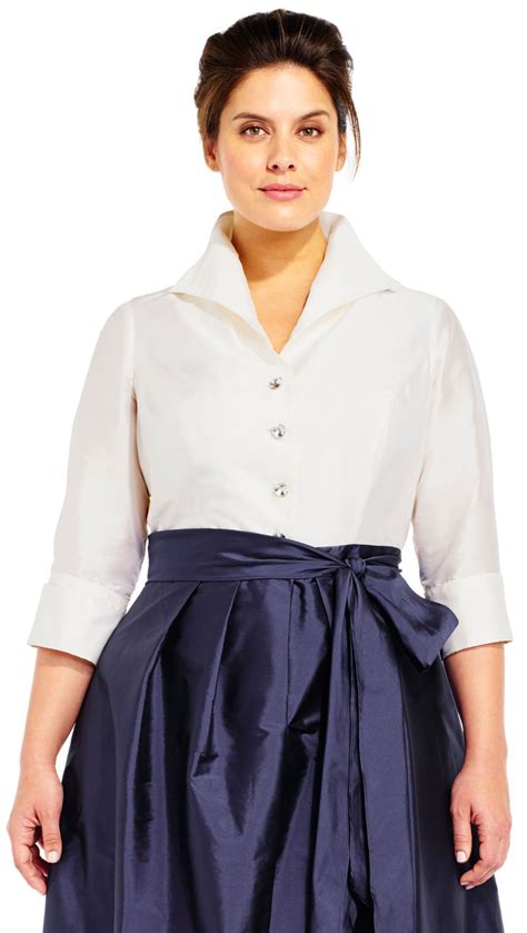 adrianna papell taffeta blouse with ball skirt ball
