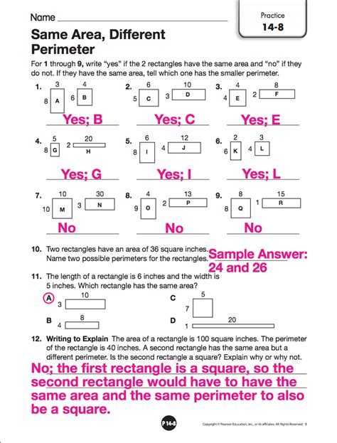 answers  pearson math