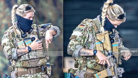 female member  germanys kommando spezialkraefte ksk prepares  deployment