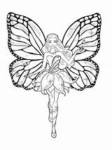 Barbie Fairy Coloring Pages Printable Girls Print Color Mycoloring Kids sketch template