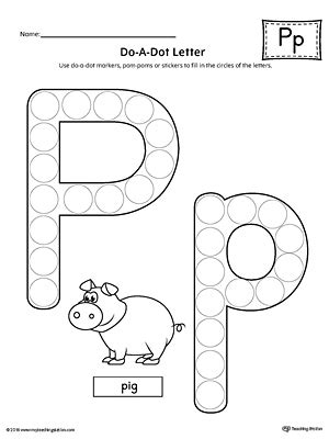 letter p   dot worksheet myteachingstationcom