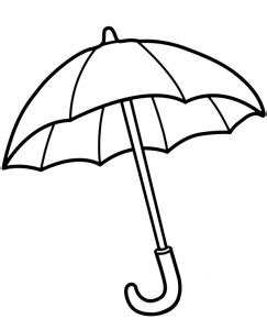 umbrella coloring page sheet