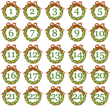 freeprintableadventcalendarnumbers printable advent calendar diy