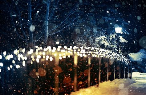 premium photo holiday lights scenery