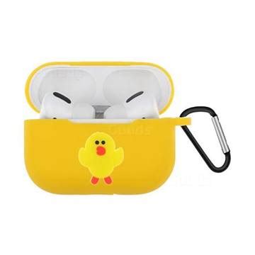 dust proof carton soft silicone yellow chick  apple airpods pro airpods  yellow chick