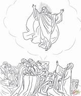 Ascension Ascends Bible Supercoloring Resurrection Klasa Katechezy Sunday sketch template