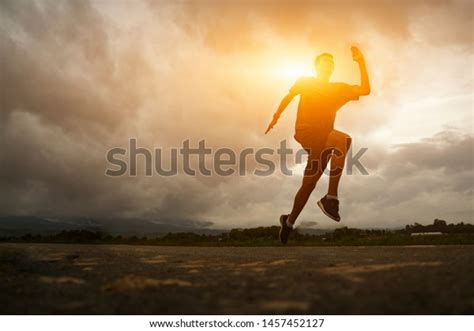 young black runner man running  stock photo edit