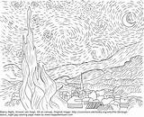 Mandala Gogh Starry sketch template