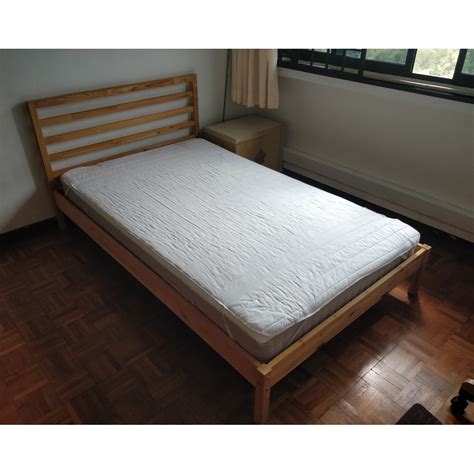 ikea tarva super single bed frame  hafslo mattress furniture