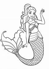 Barbie Coloring Pages Girls Mermaid Beautiful Printable Color Print Toddlers Adults sketch template