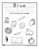 Colors Worksheets Blue Learning Preschoolers Activities Kids Printables Children Jr sketch template