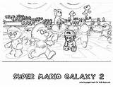 Mario Coloring Pages Super Nintendo Galaxy sketch template
