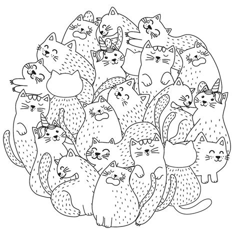 printable coloring pages  adults cats