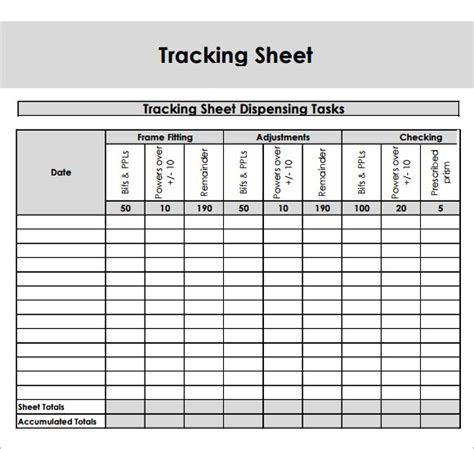 tracking form template