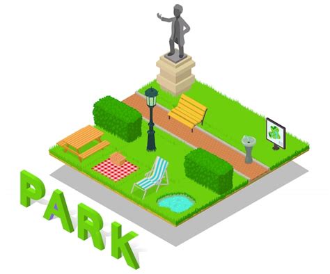 premium vector park concept scene