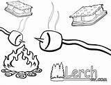 Smores Mores Bonfire Marshmallows sketch template